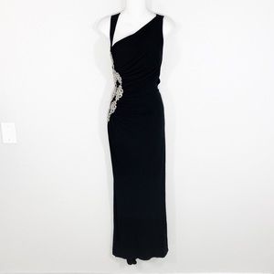 Cache Black Dress with Silver Embellishment